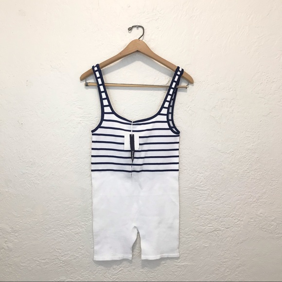 Zara Limitless Contour Collection Playsuit Romper White Blue medium large - Picture 5 of 11